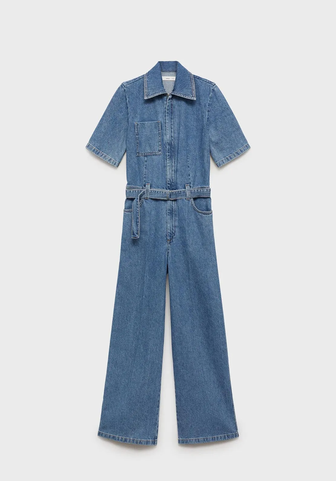 Denim jumpsuit belt - Open Blue