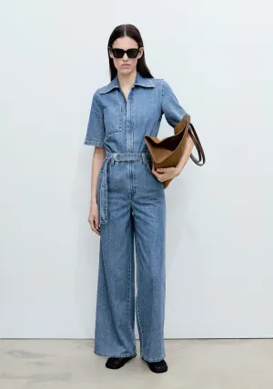 Denim jumpsuit belt - Open Blue