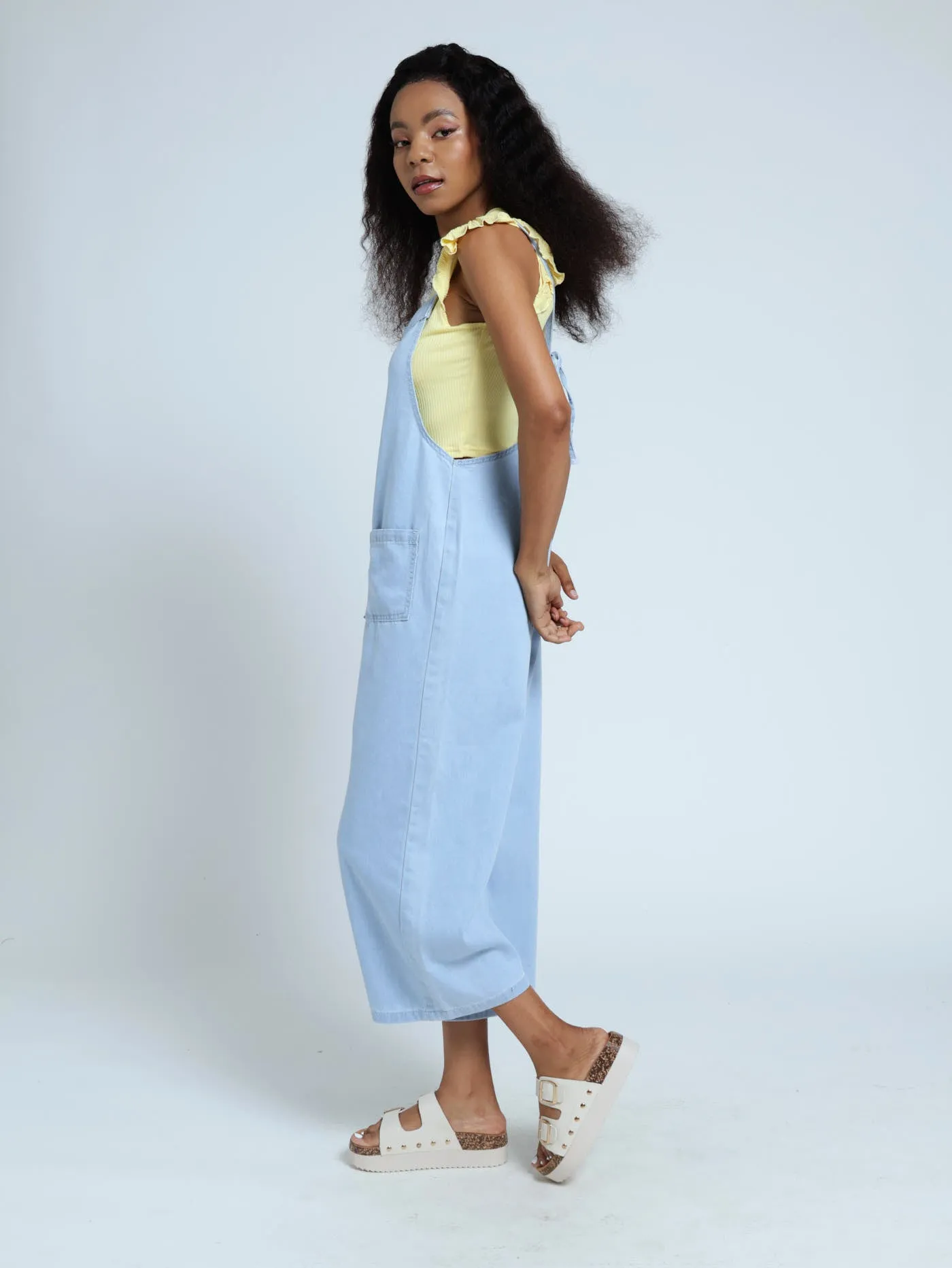 Denim Pocket Jumpsuit - Blue