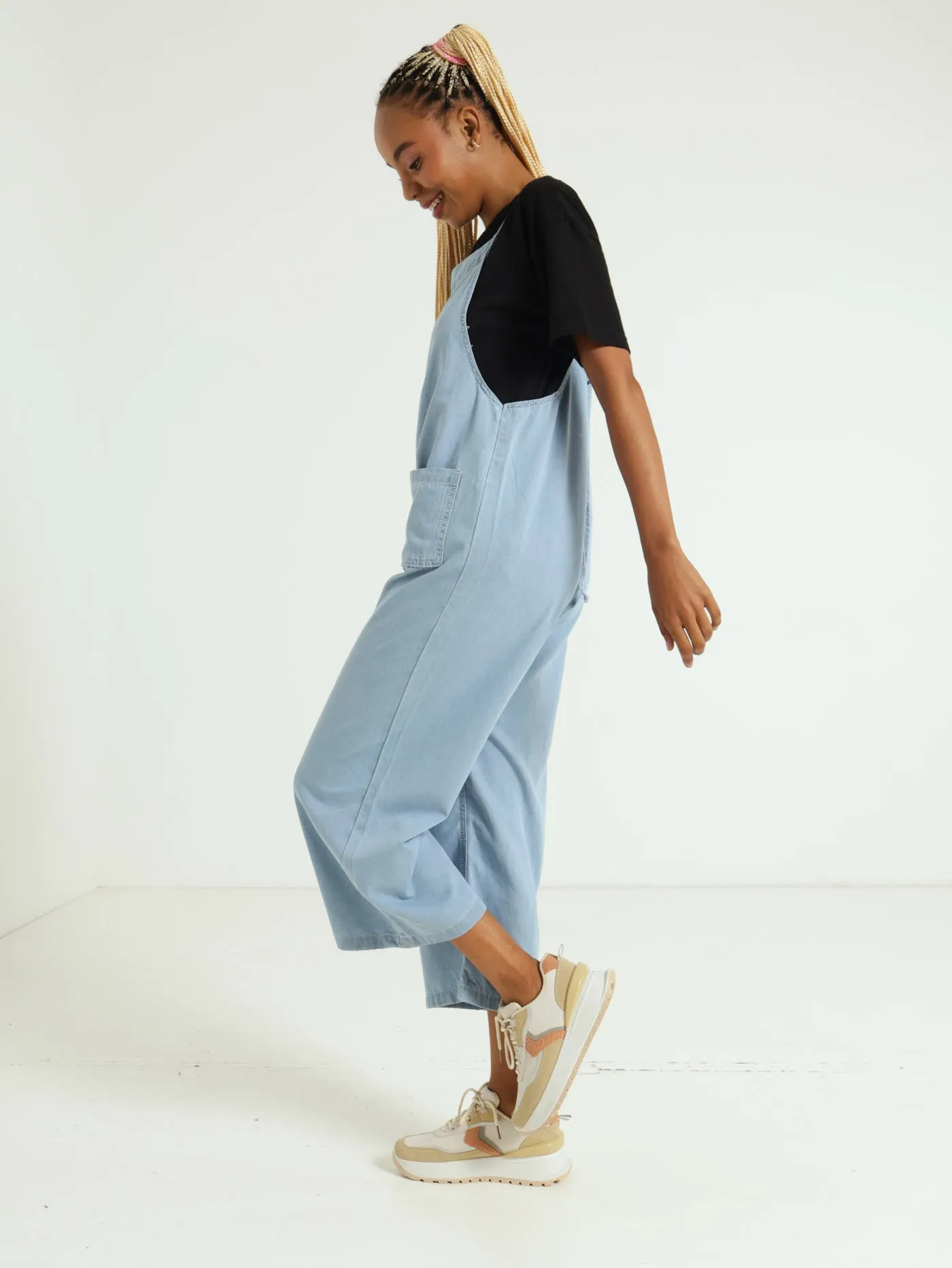 Denim Pocket Jumpsuit - Light Blue