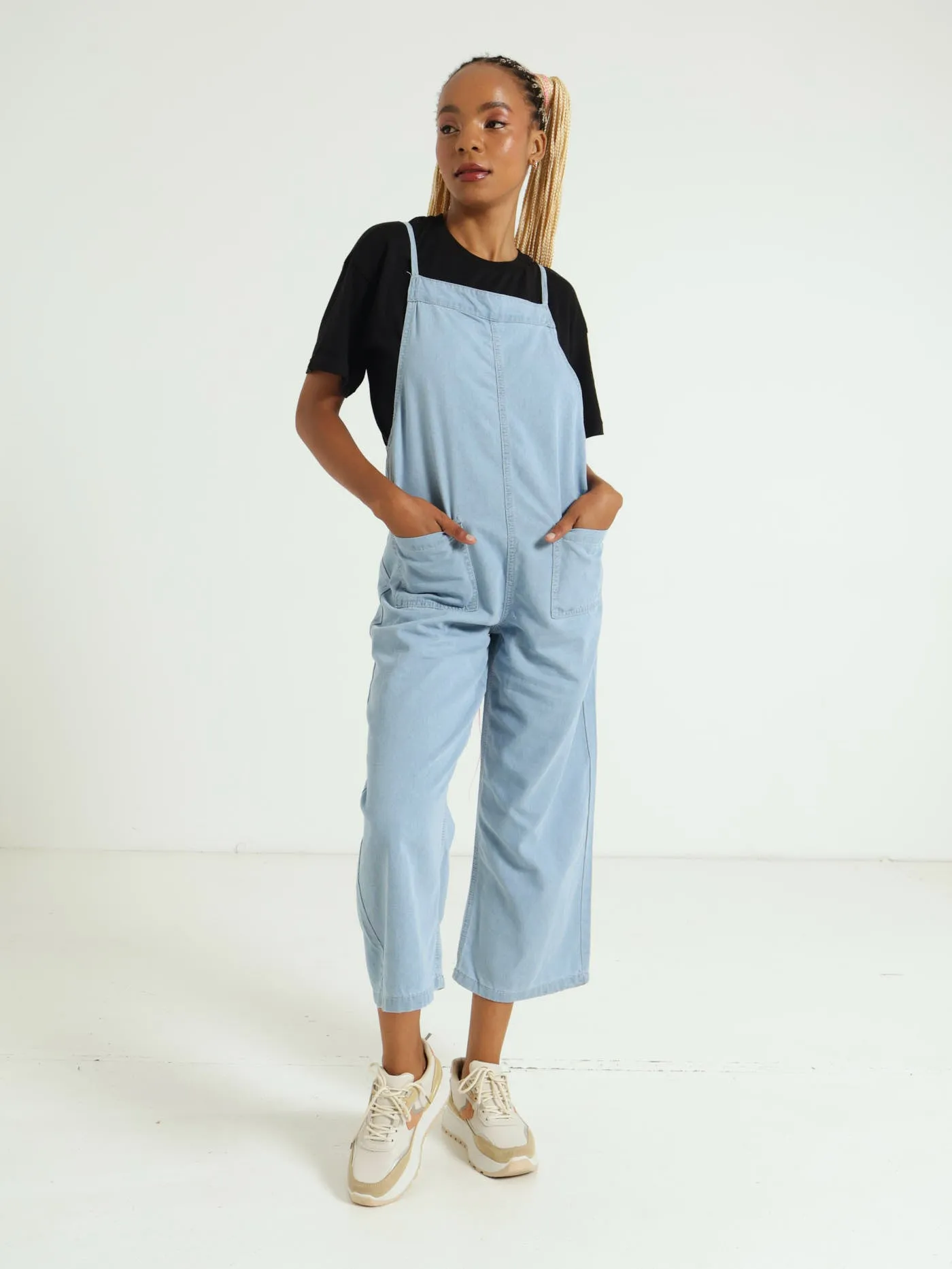 Denim Pocket Jumpsuit - Light Blue