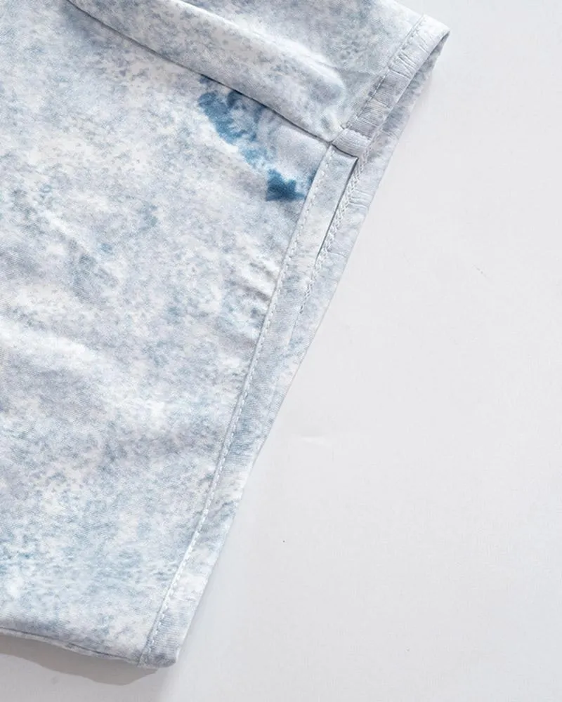 Denim Printed Cut-Out Jumpsuit