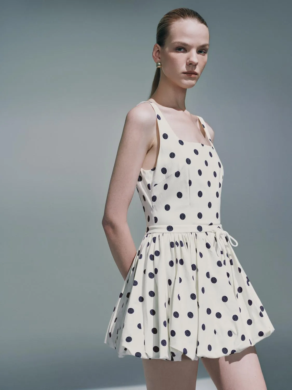 Dotted Cami A-Line Dresses