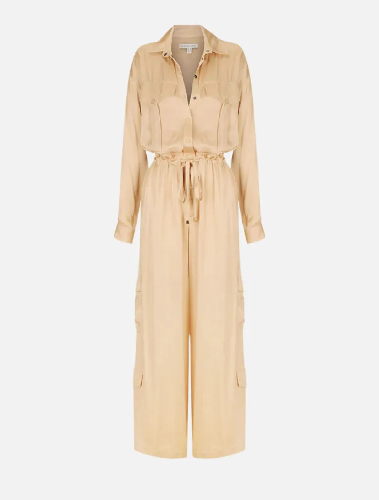 Drawstring Utility Jumpsuit - Oat