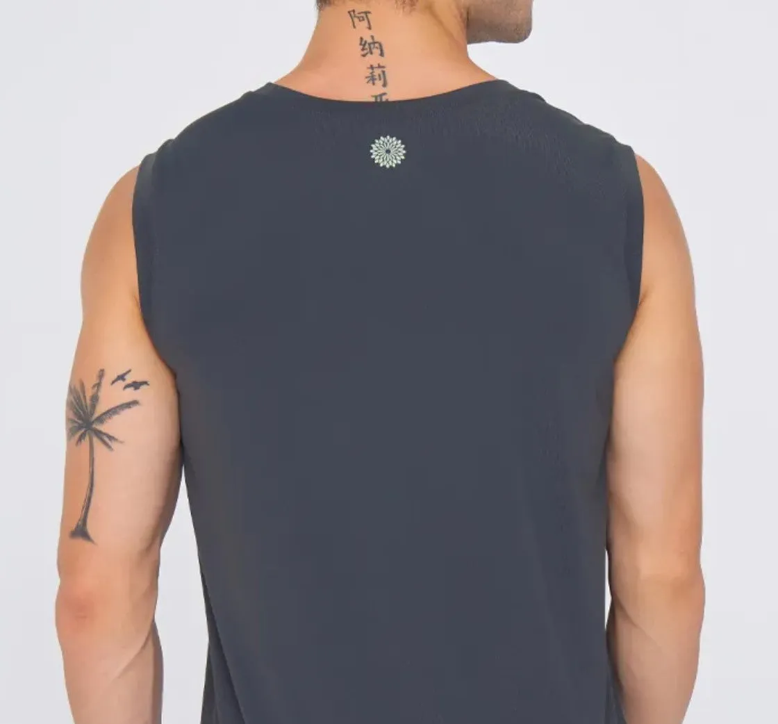easyoga Bertii Men's Manuscript Tank - B08 Ink Blue