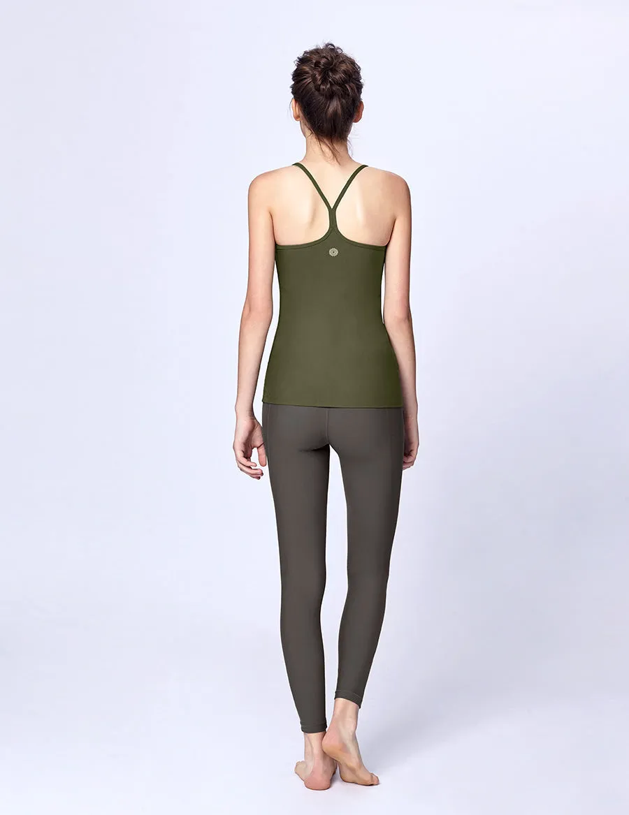 easyoga LA-VEDA Ethereal Freedom Tank - G30 Moss Green