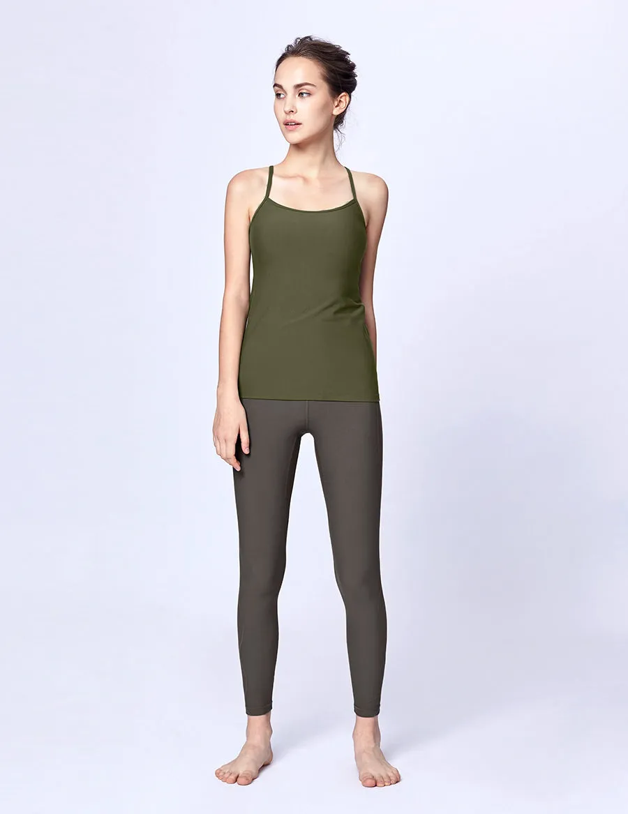 easyoga LA-VEDA Ethereal Freedom Tank - G30 Moss Green