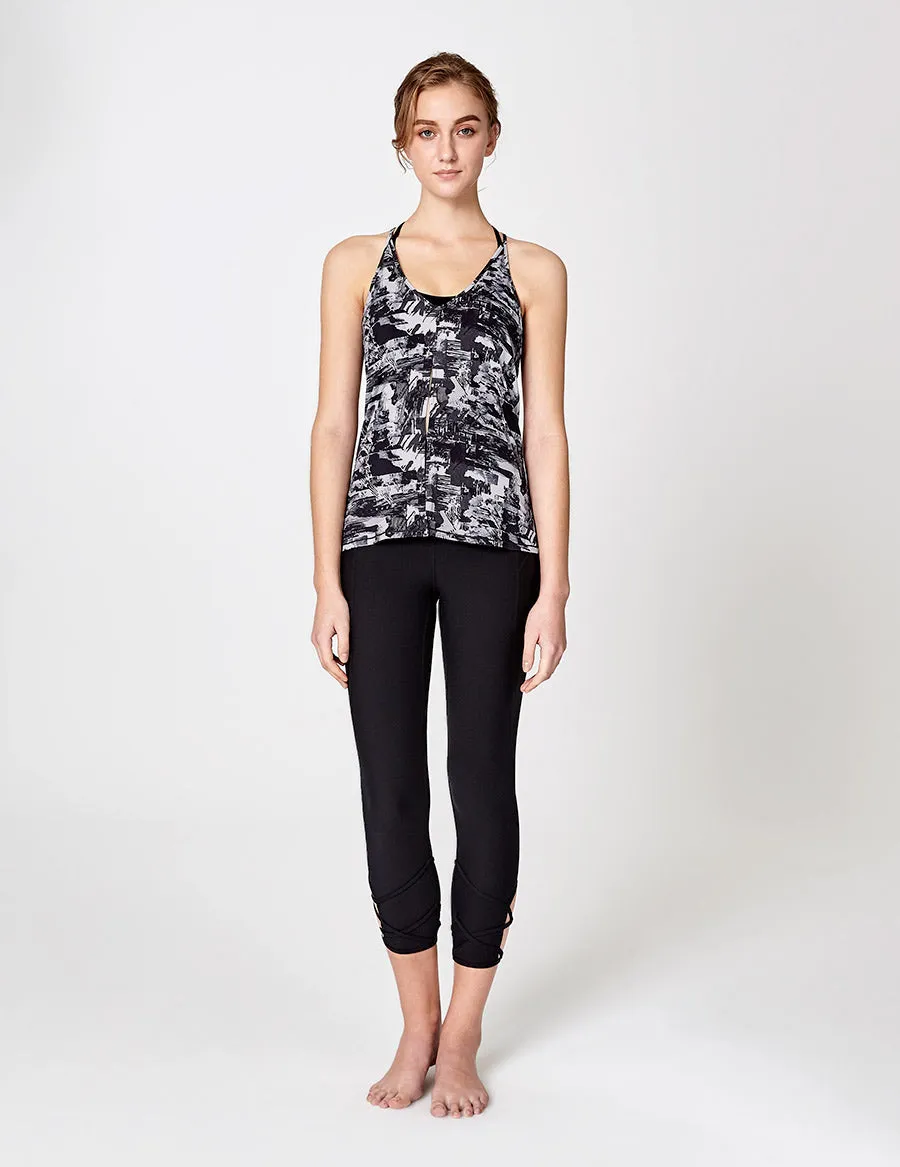 easyoga LA-VEDA Twins Cross Bralet  Tank - FA1 Montage Gray