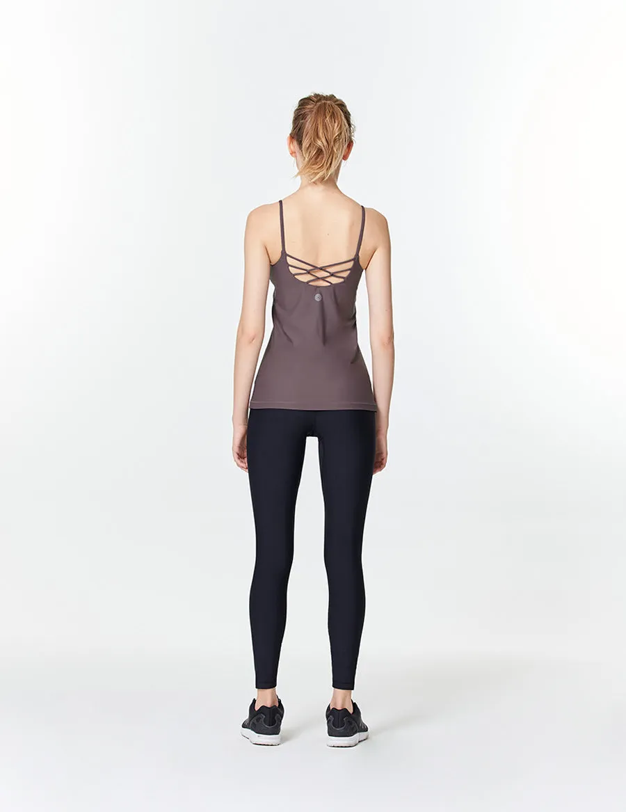 easyoga LESPIRO Radiant Mesh Tank - C11 Mocha Chocolate