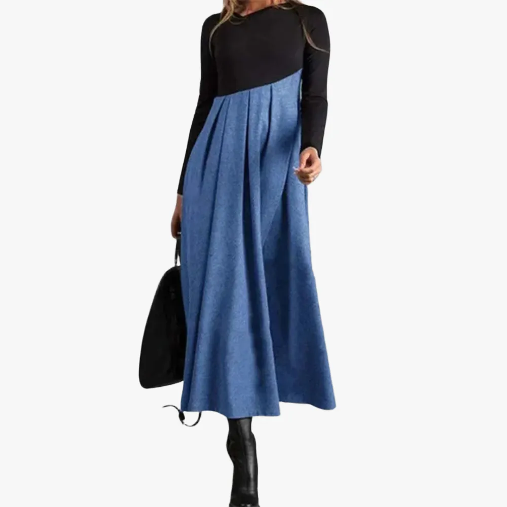 Elegant A-Line Dress with Cut-Out Neckline