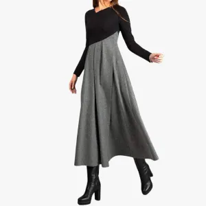 Elegant A-Line Dress with Cut-Out Neckline