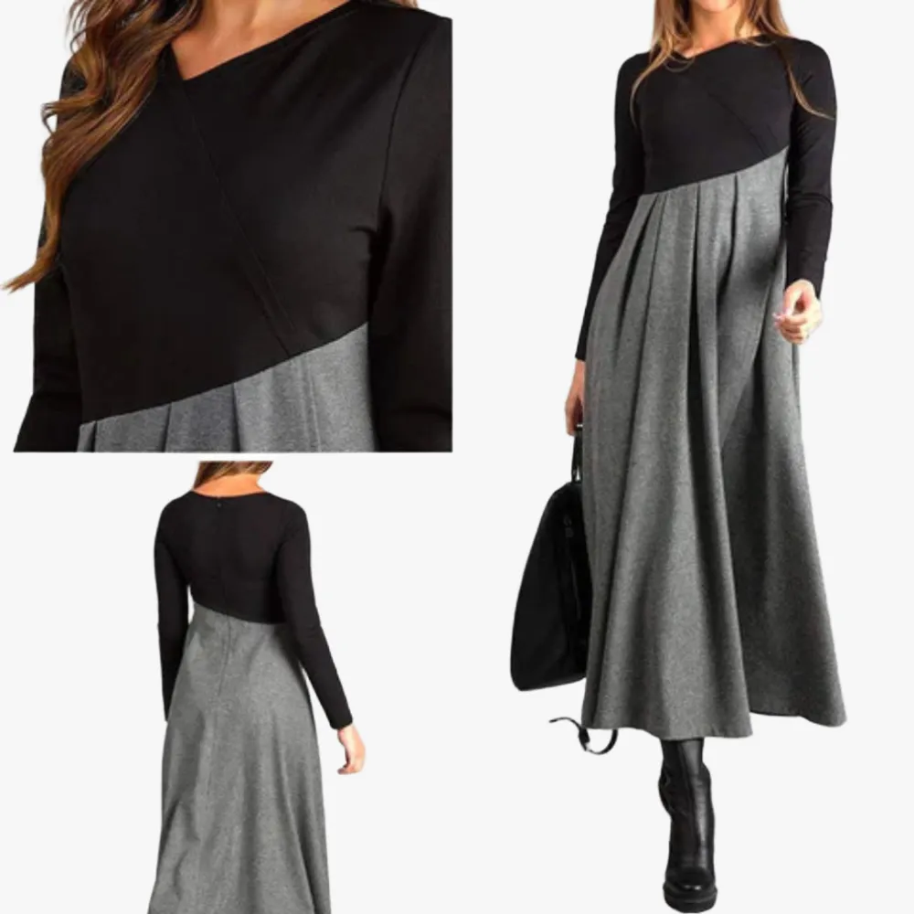 Elegant A-Line Dress with Cut-Out Neckline