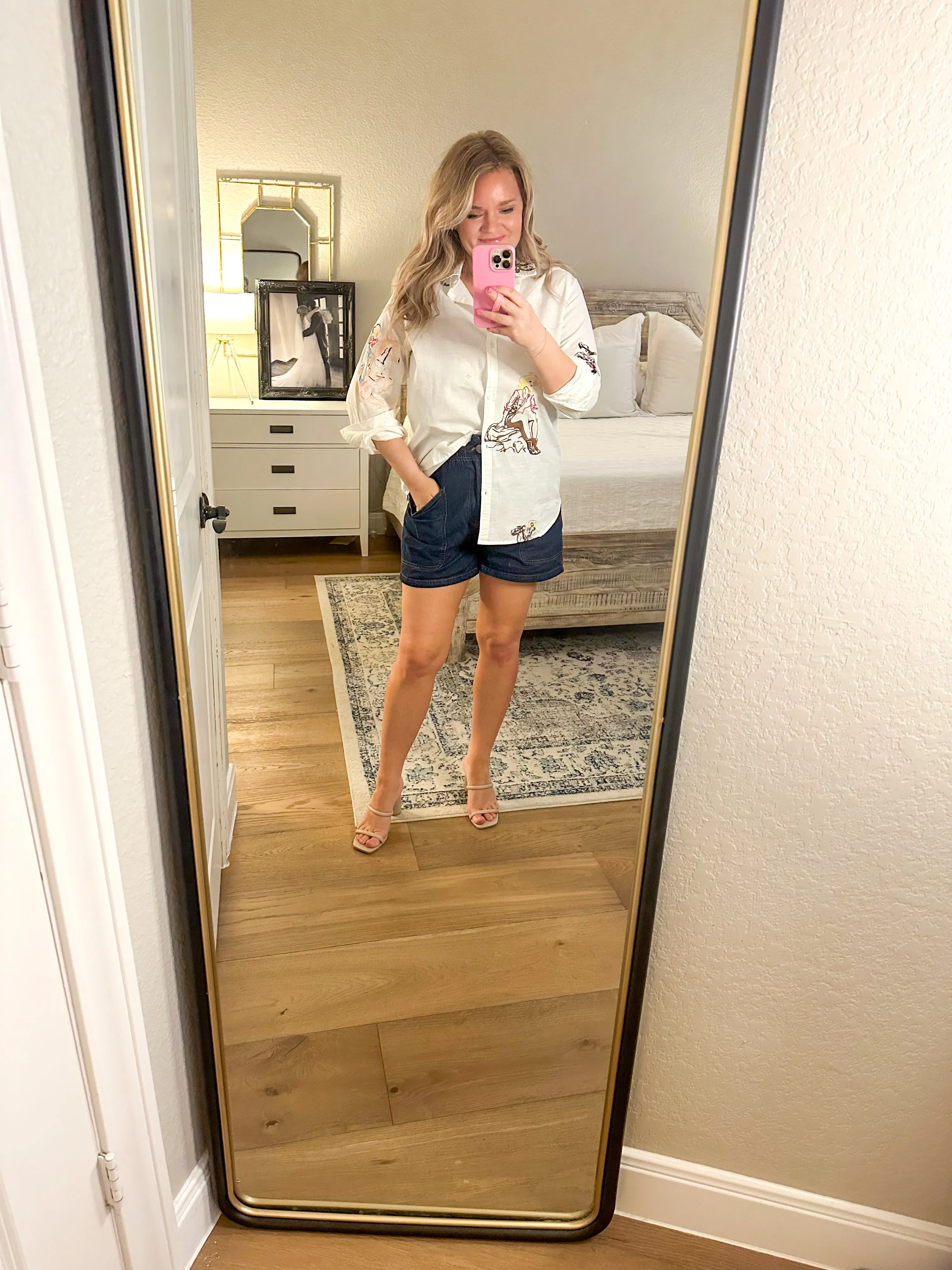Embroidered Cowgirl Button Down