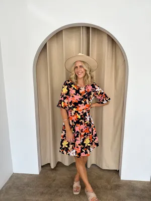 Emma Dress -Navy/floral