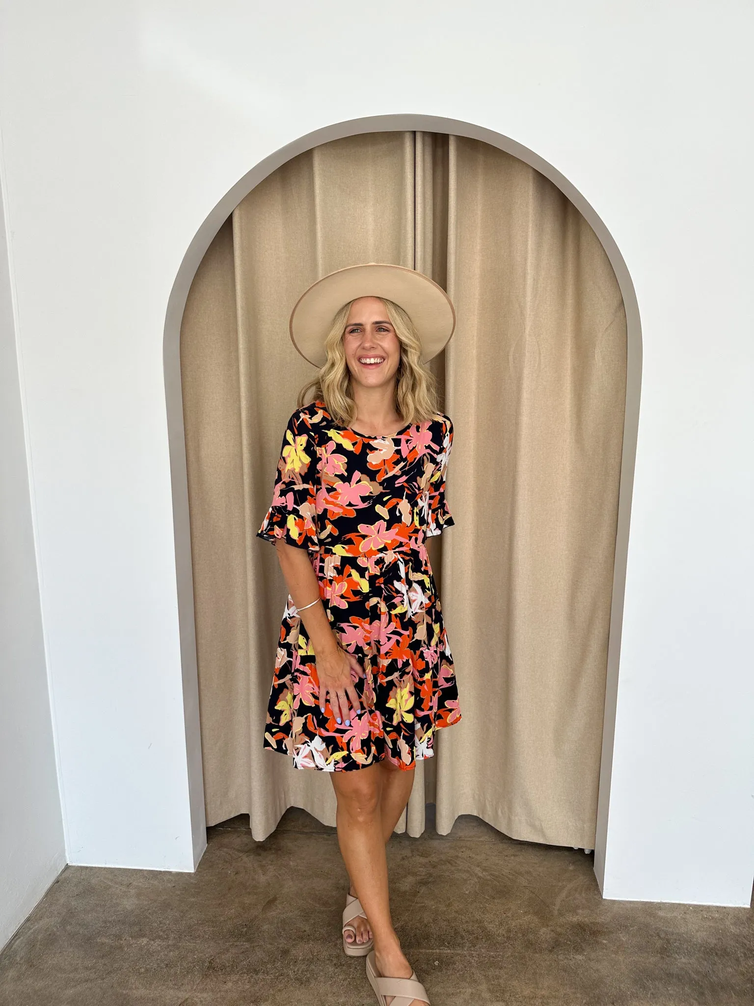 Emma Dress -Navy/floral