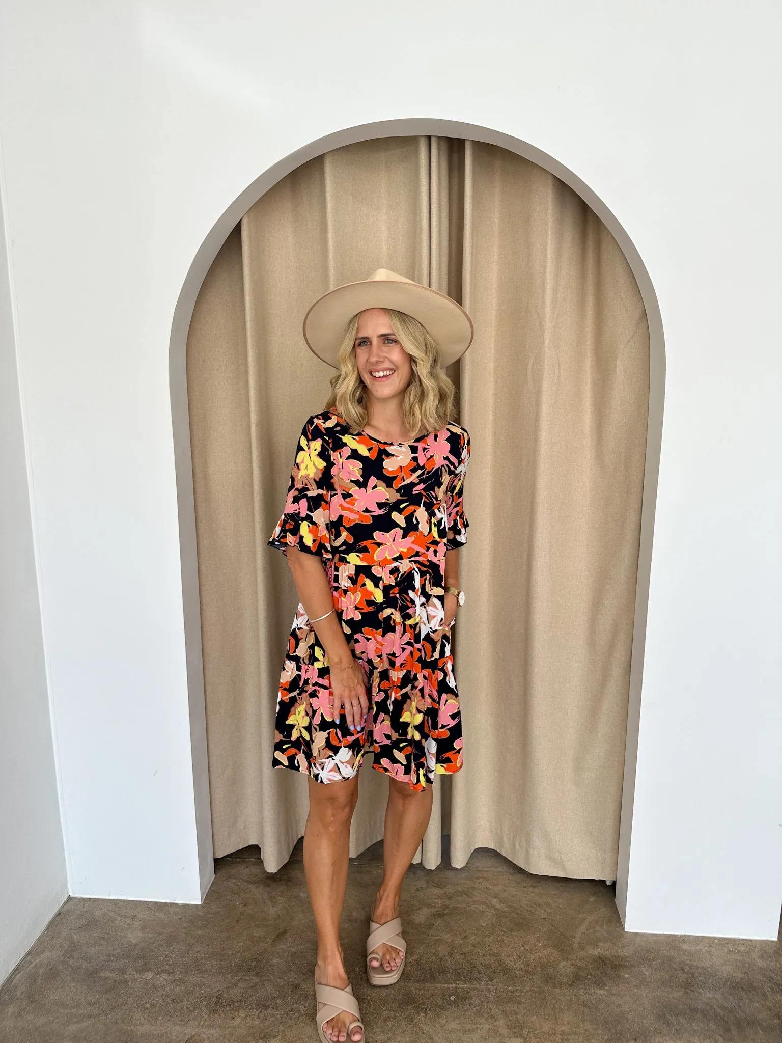 Emma Dress -Navy/floral