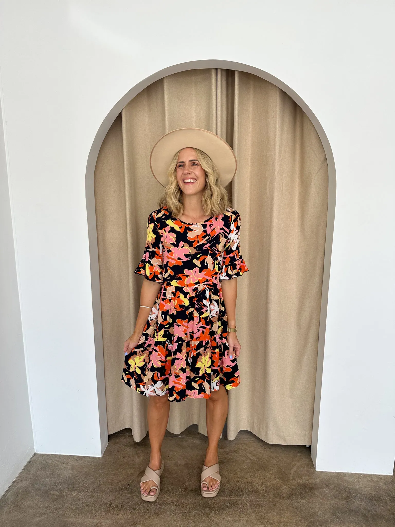 Emma Dress -Navy/floral