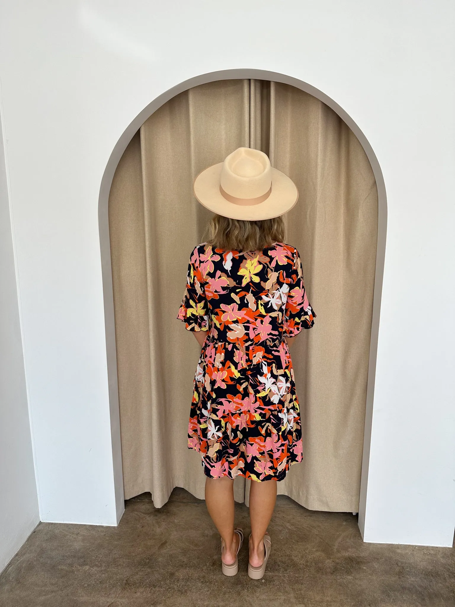 Emma Dress -Navy/floral