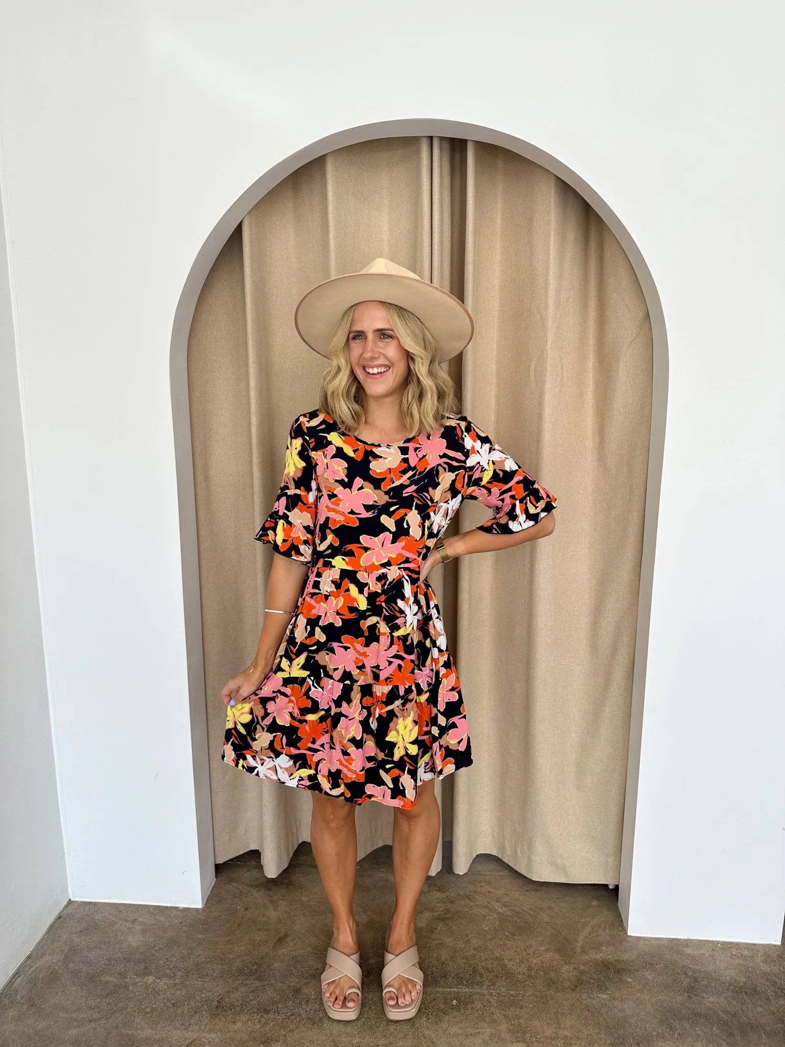 Emma Dress -Navy/floral