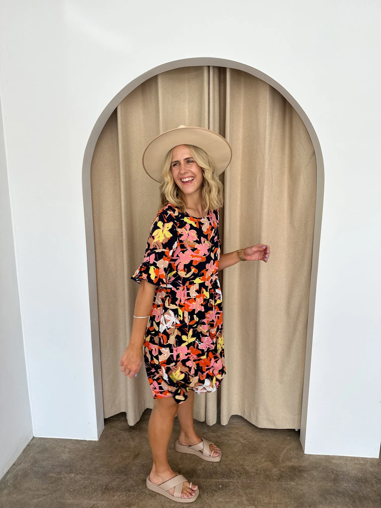 Emma Dress -Navy/floral