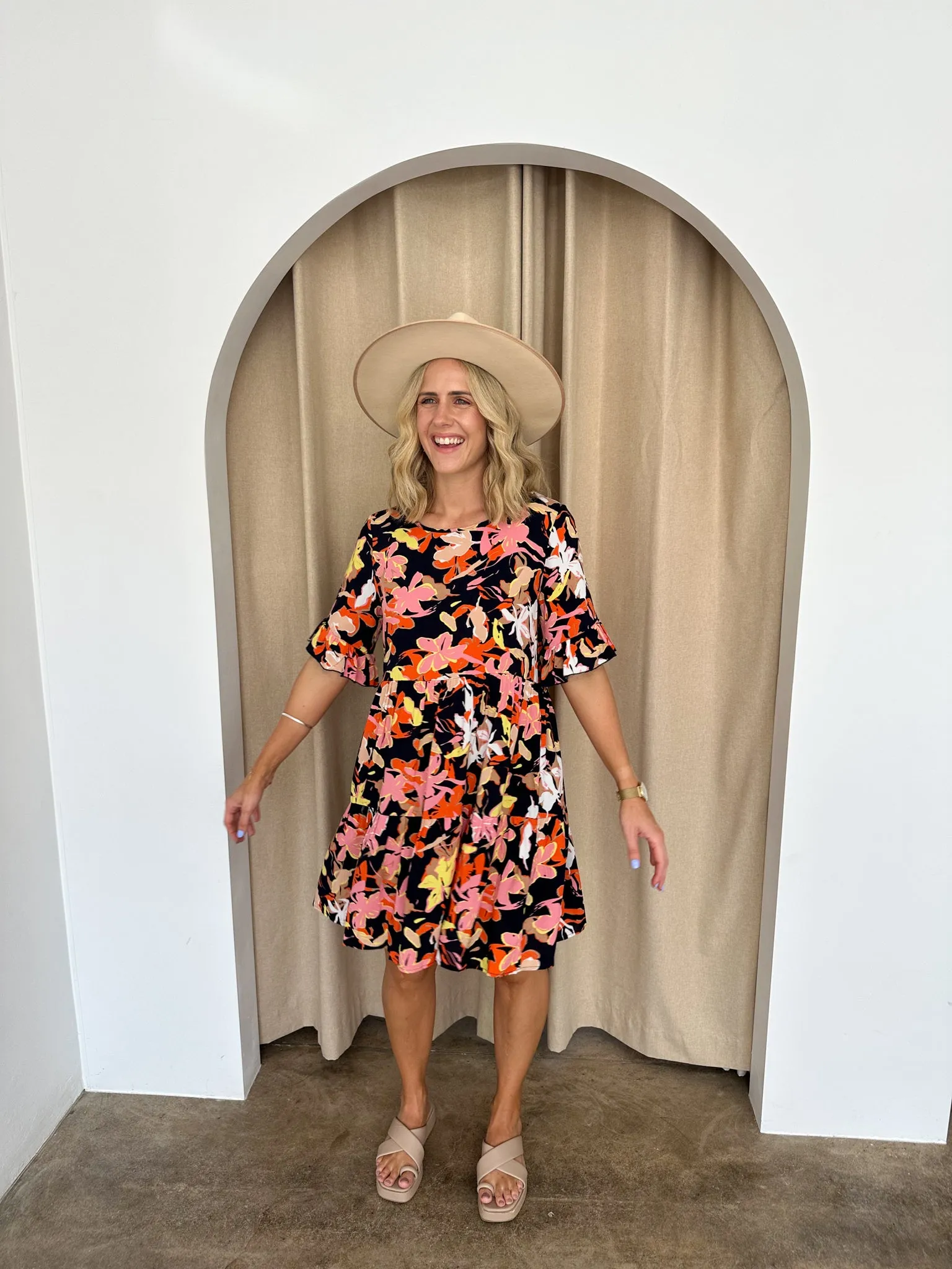 Emma Dress -Navy/floral