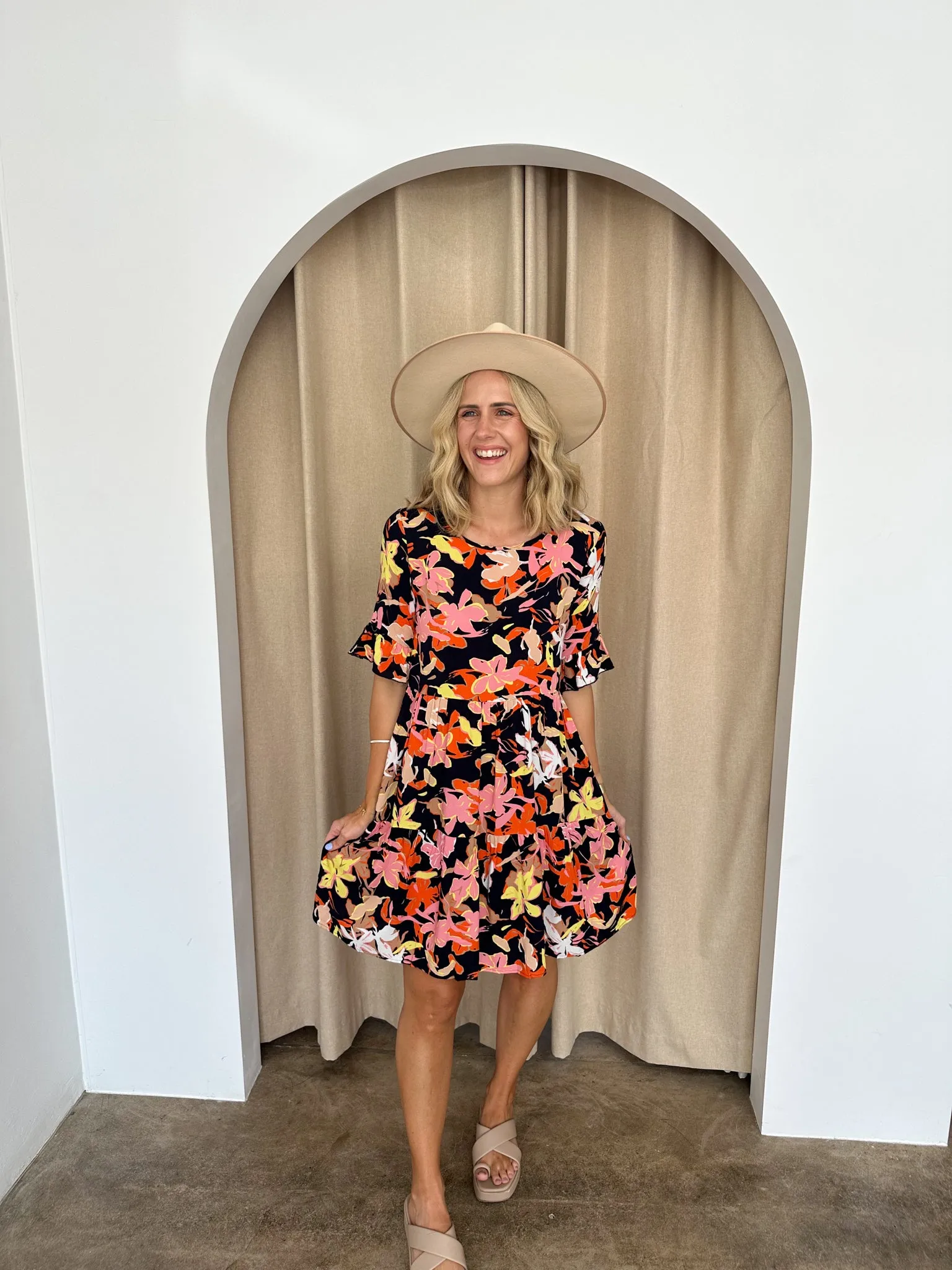 Emma Dress -Navy/floral