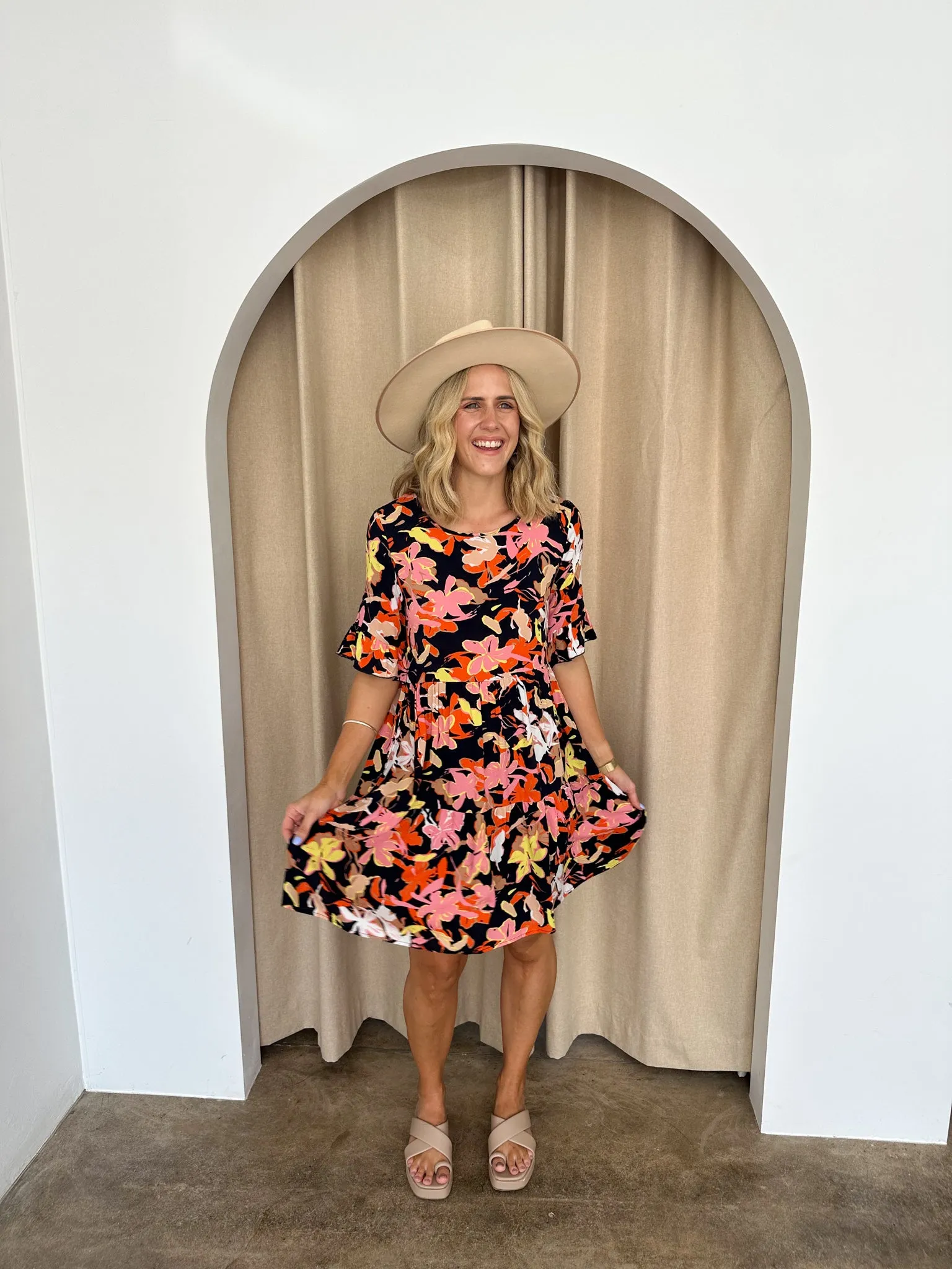 Emma Dress -Navy/floral