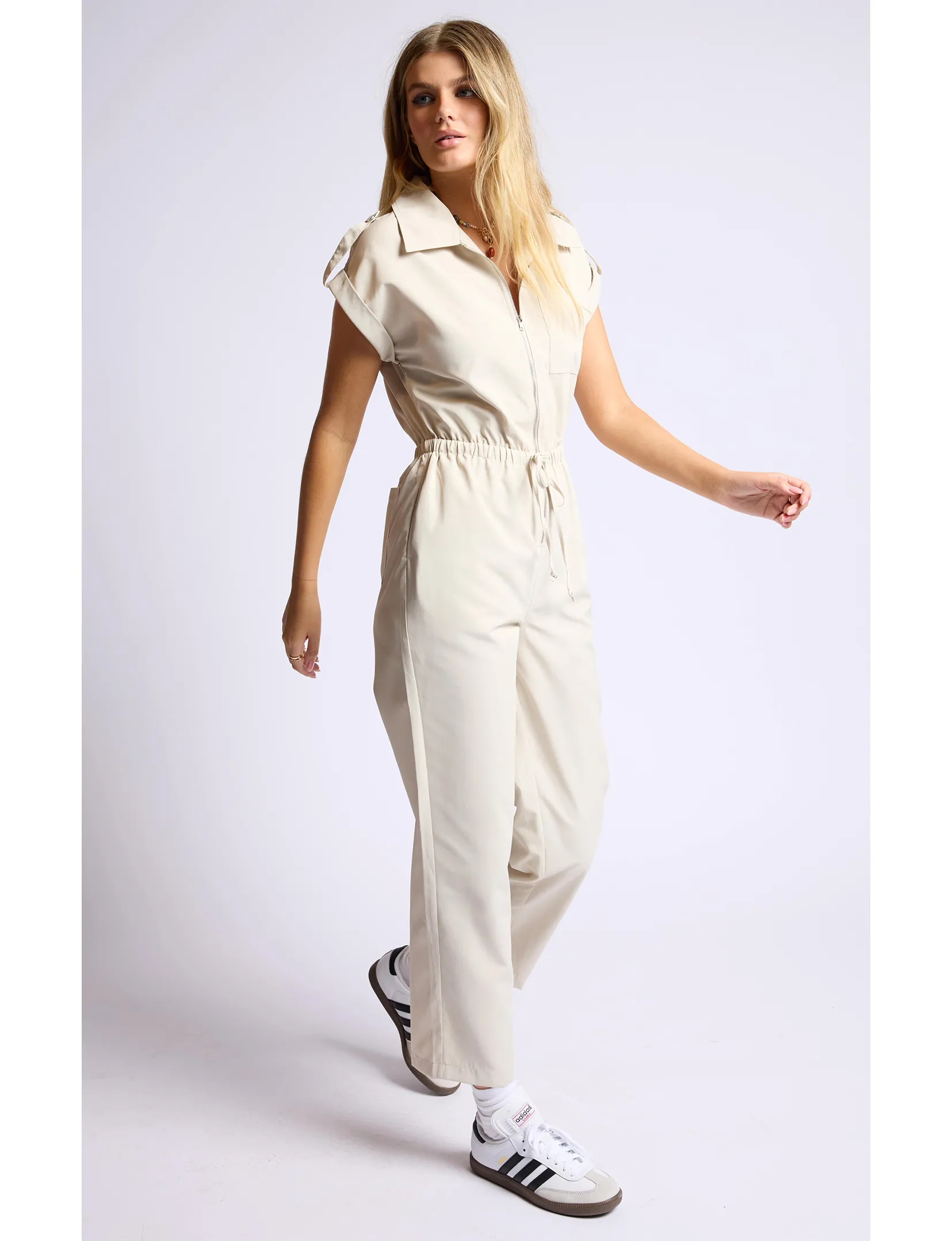 Farm Fresh Zip Up Jumpsuit, Natural