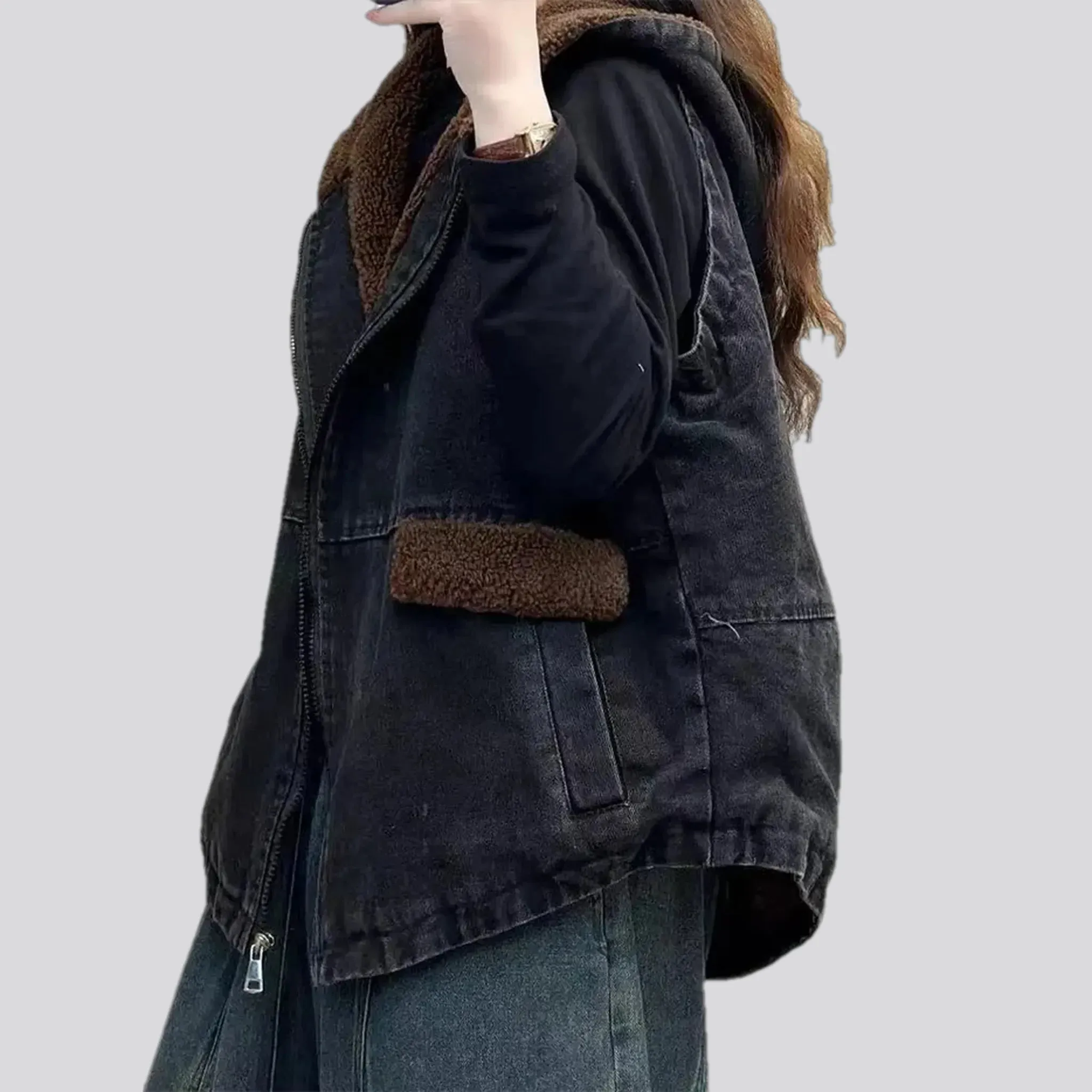 Fashion vintage oversized women's jean jacket