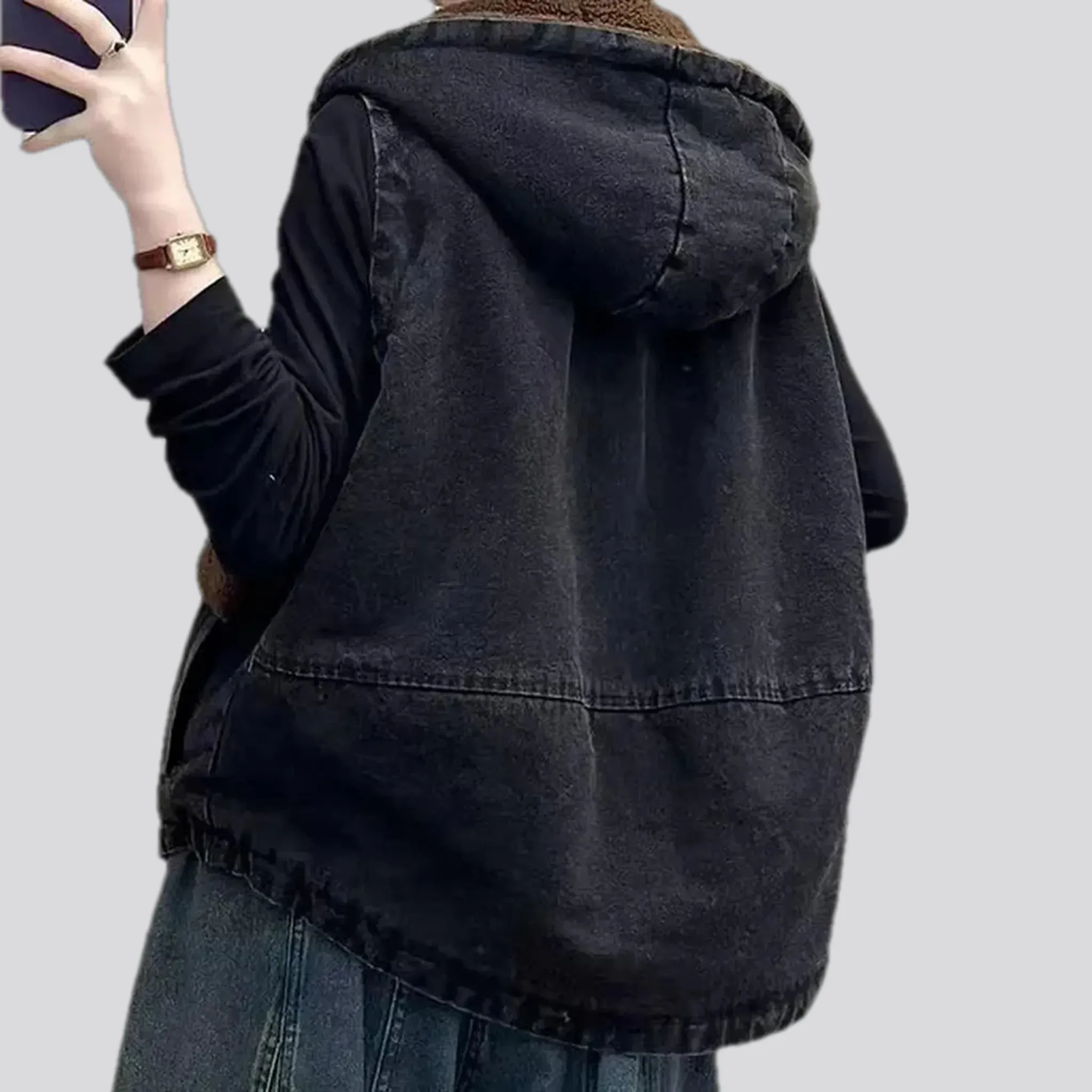 Fashion vintage oversized women's jean jacket