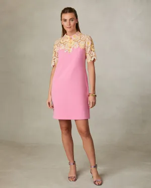 Fee G Sharma Lace Collar Shift Dress
