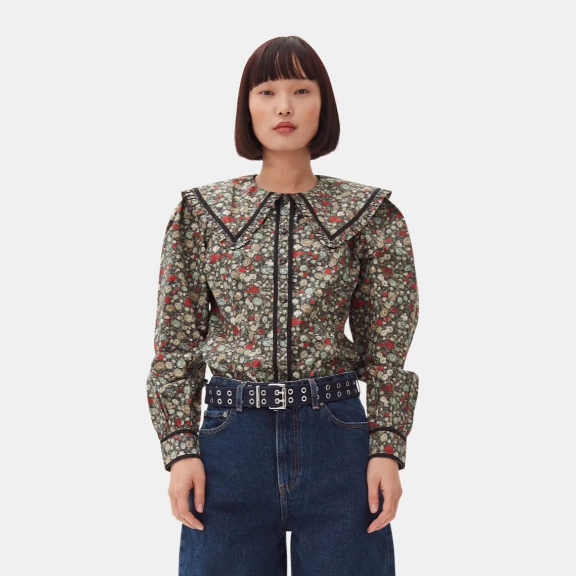 FLORAL PRINTED COTTON SHIRT