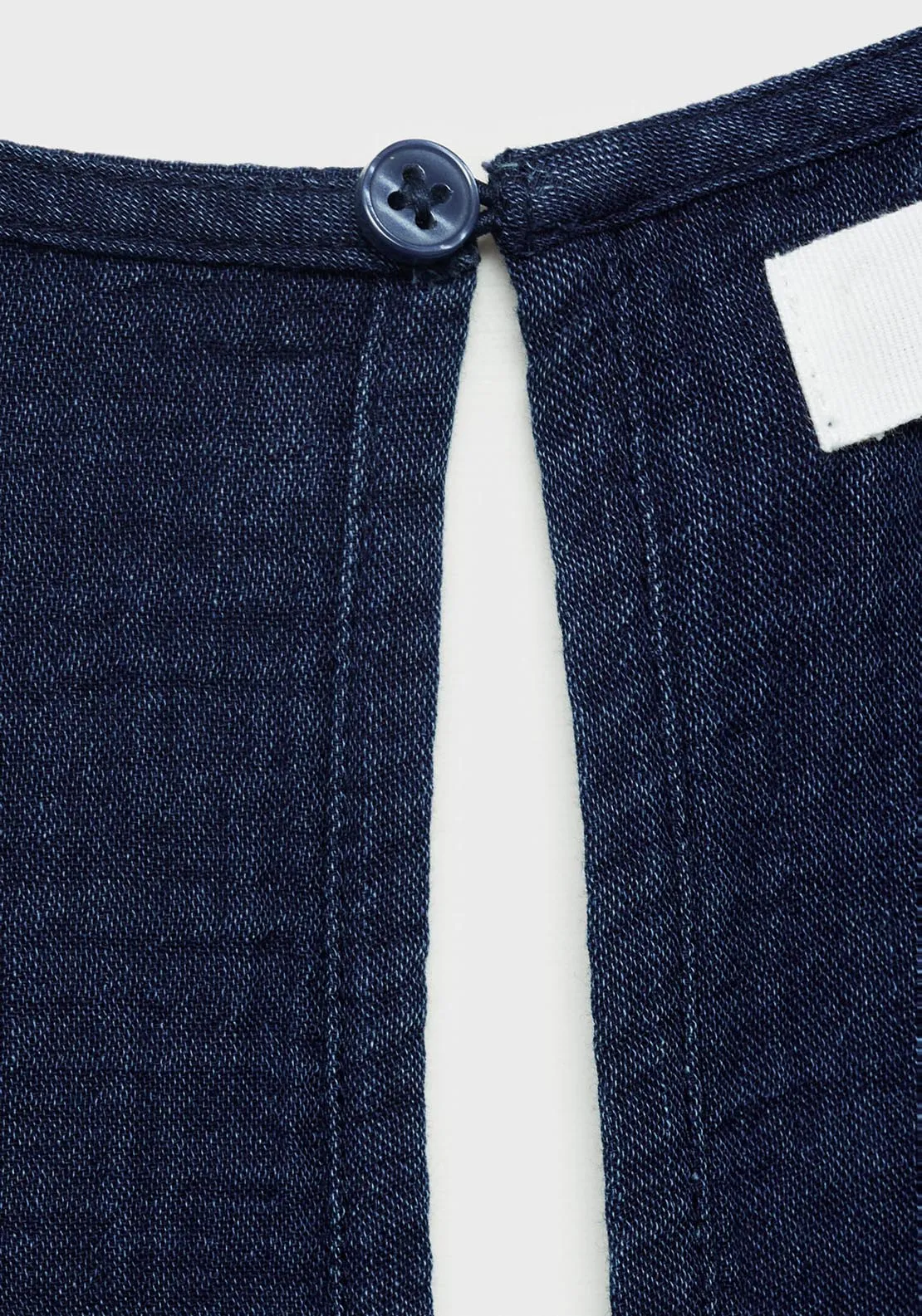 Fluid Denim Jumpsuit With Belt - Dark Blue