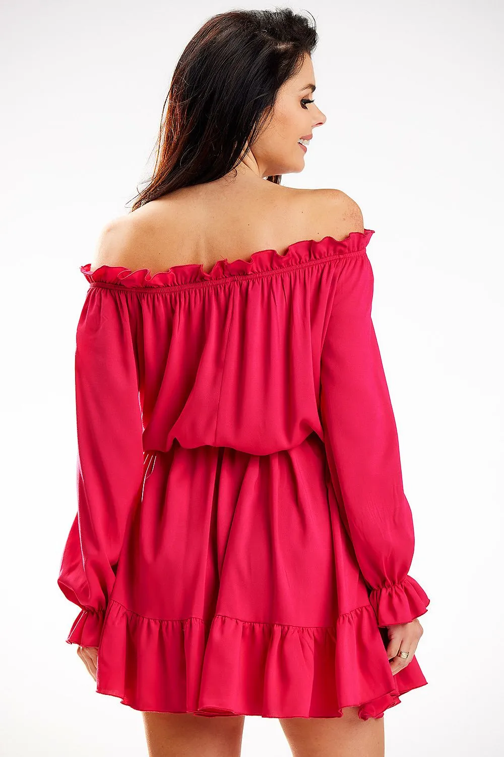 Frilled Sleeve A-Line Dress