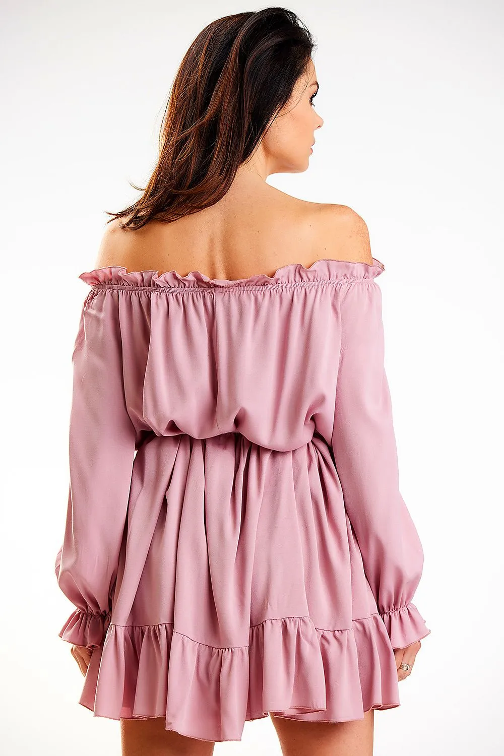 Frilled Sleeve A-Line Dress