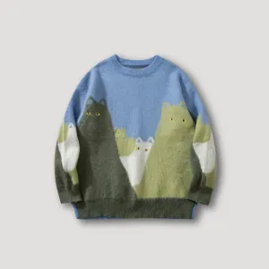 Gebreide Katten Trui - Heren en Dames Sweater - Oversized Trui