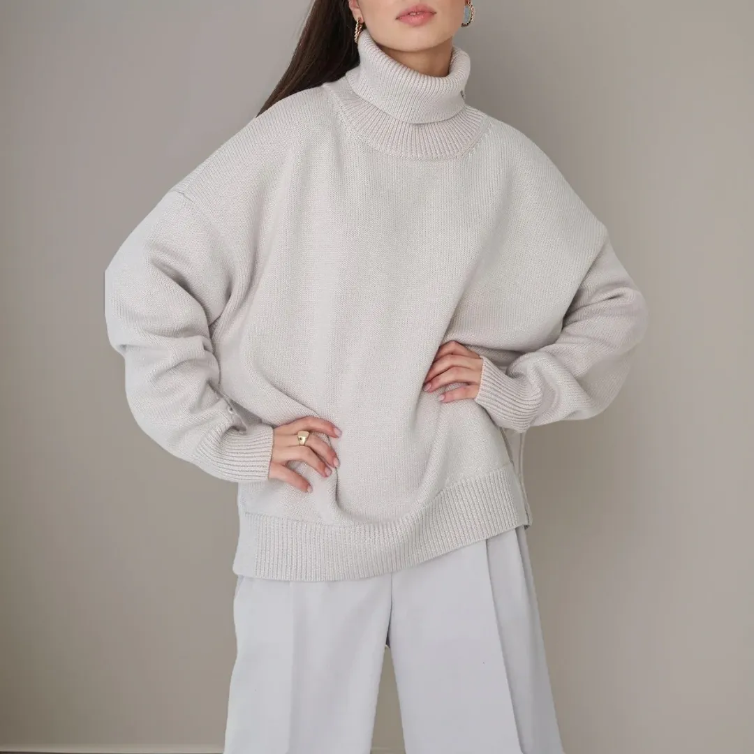 Geneva | Women Oversized Roll Back Turtle Neck | Warm