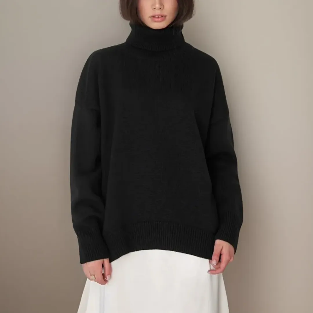 Geneva | Women Oversized Roll Back Turtle Neck | Warm