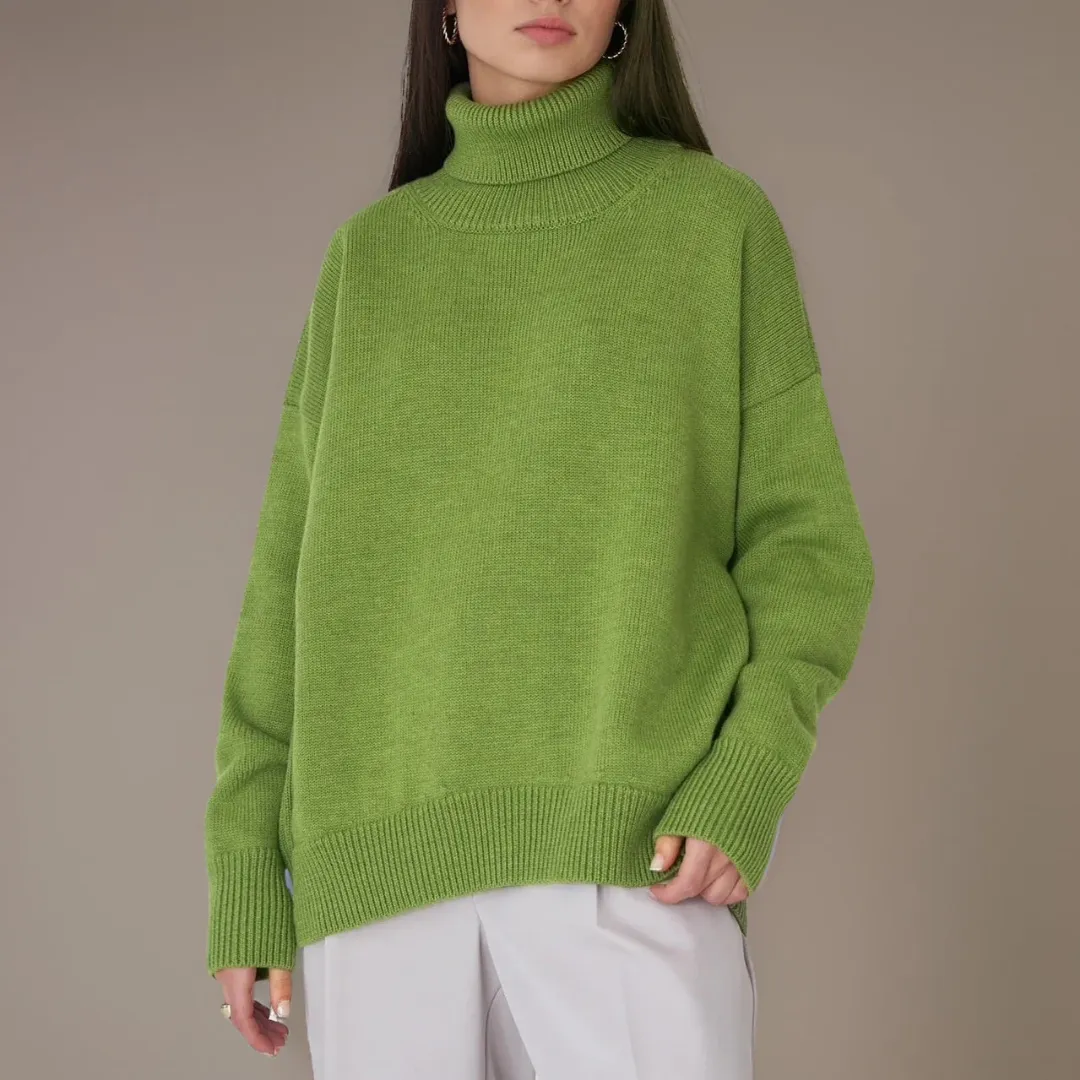 Geneva | Women Oversized Roll Back Turtle Neck | Warm