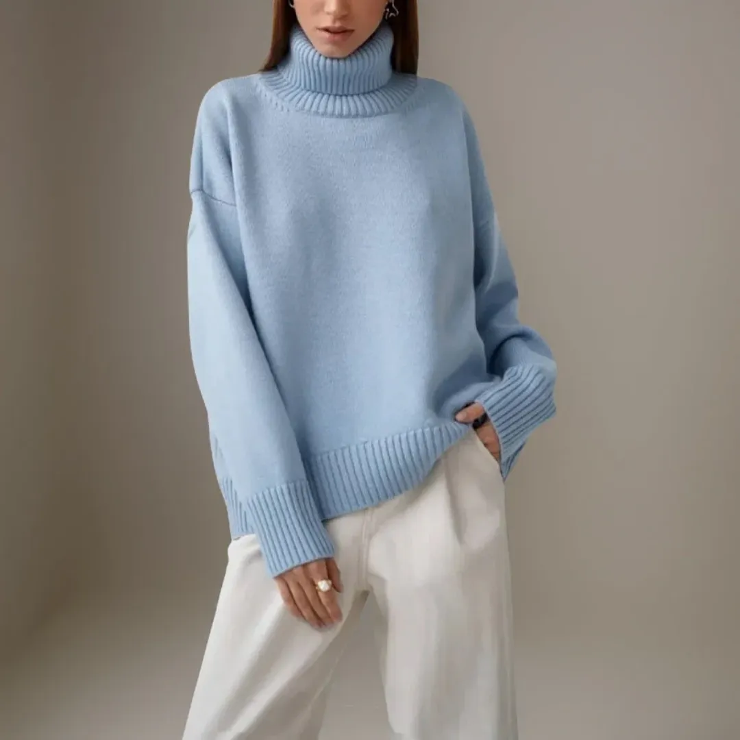 Geneva | Women Oversized Roll Back Turtle Neck | Warm