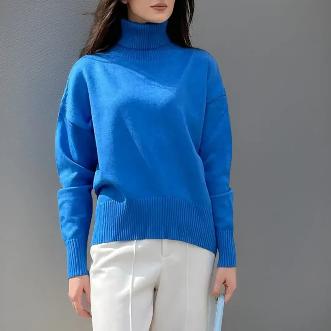 Geneva | Women Oversized Roll Back Turtle Neck | Warm