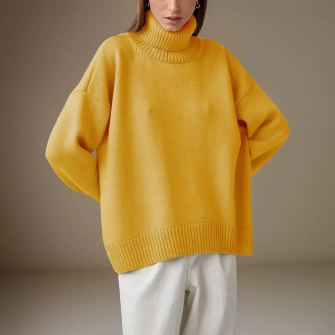 Geneva | Women Oversized Roll Back Turtle Neck | Warm