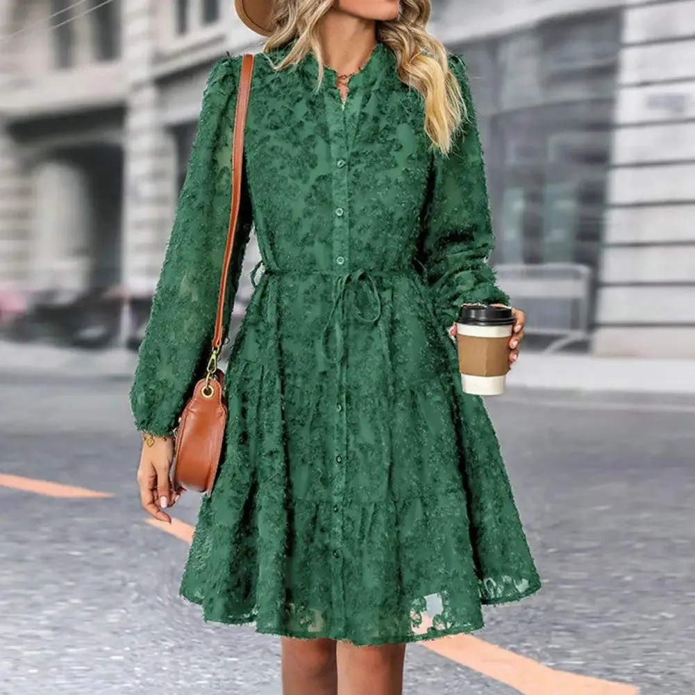 Georgina - Elegant A-line lace midi dress