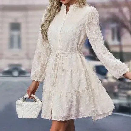 Georgina - Elegant A-line lace midi dress