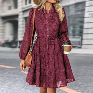 Georgina - Elegant A-line lace midi dress