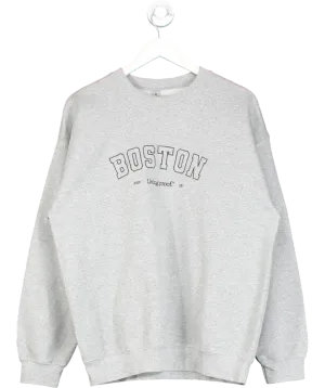 Gildan Grey Boston Logo Sweater UK L