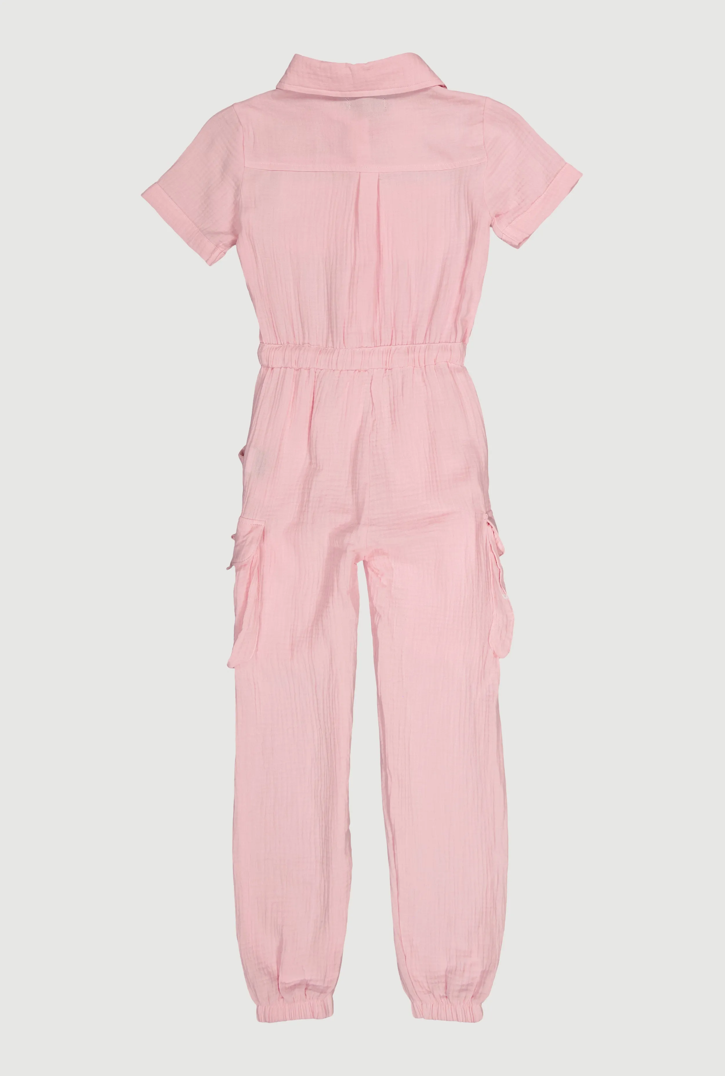Girls Gauze Knit Utility Jumpsuit