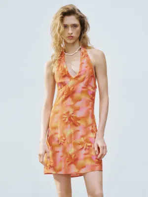 Halter Neck Floral A-Line Dresses