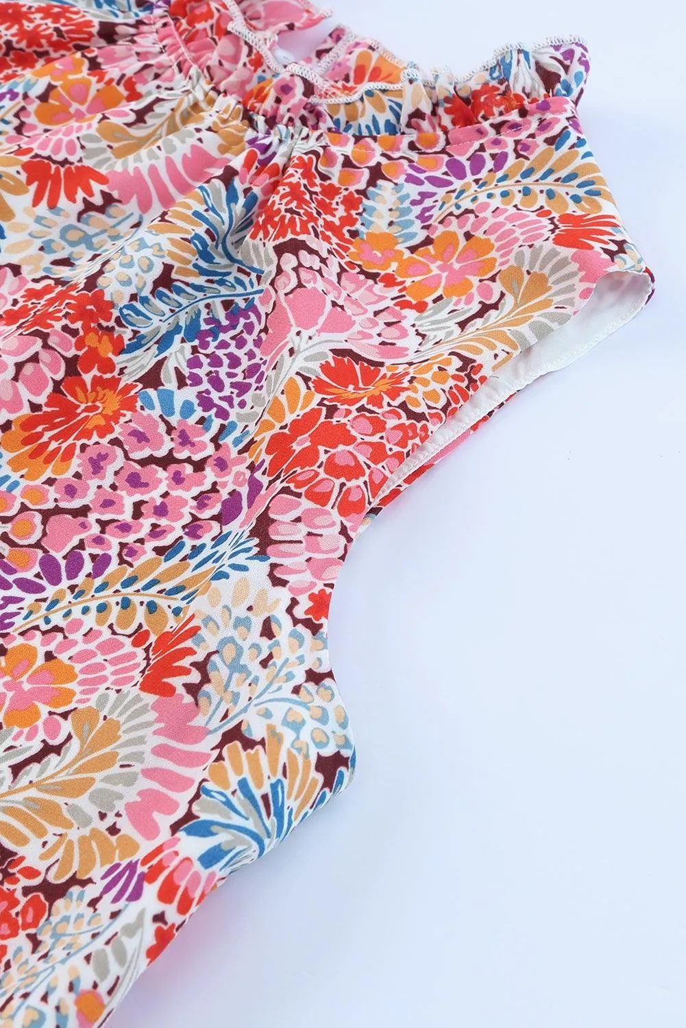 Hazel Blues® |  Floral Mock Neck Tank Top