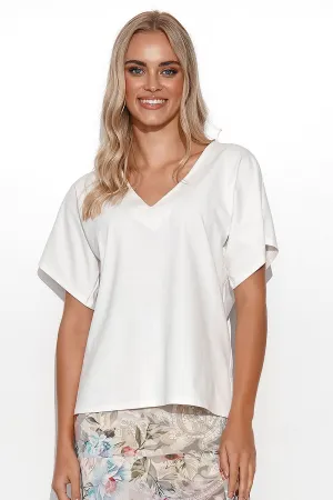 Heart Neck Loose-Fit Blouse